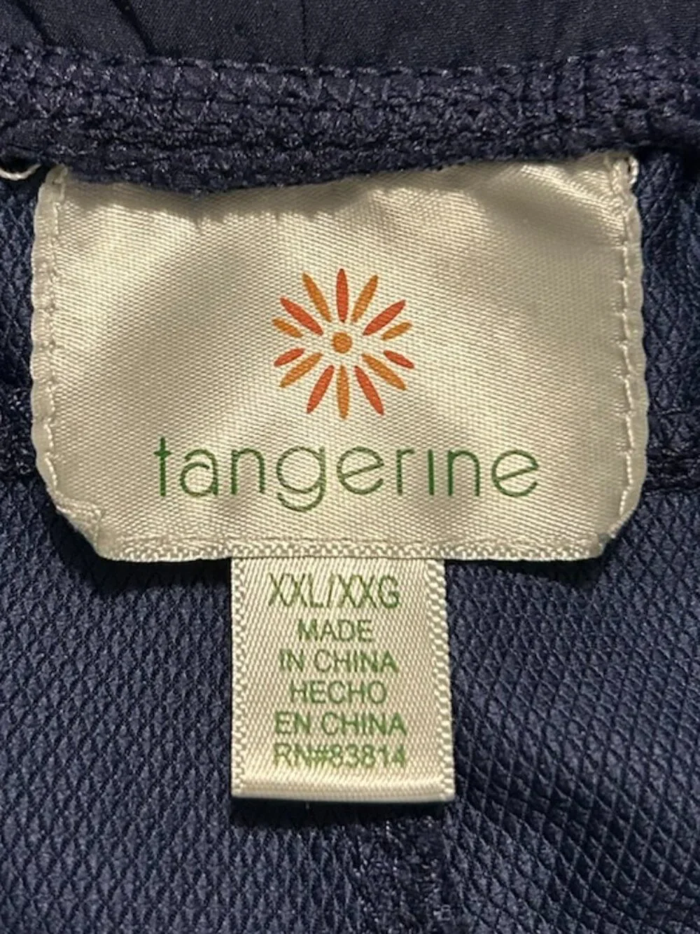 Tangerine Navy Rolled Hem Elastic Waist Running Athletic Shorts Women's Size XXL